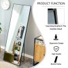Black Solid wood frame full-length mirror, dressing mirror, bedroom home porch, decorative mirror, clothing store, floor mounted large mirror, wall mo
