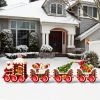 4pcs, Christmas Decorations Outdoor Yard Train Lawn Sign Gingerbread Santa Snowman Heart Yard Sign With 8 Yard Stakes For Outdoor Christmas Decoration