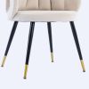 Off-White Velvet lounge chair, black metal feet, unique back design, suitable for office, living room, bedroom