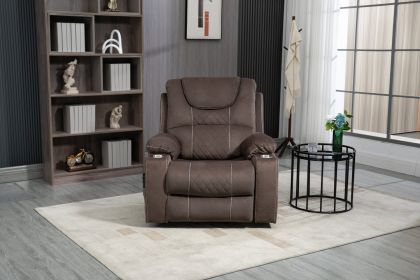 Lounge chair lift chair relax sofa chair sitting room furniture sitting room power supply elderly electric lounge chair (180 degree lying flat) (Color: Coffee)